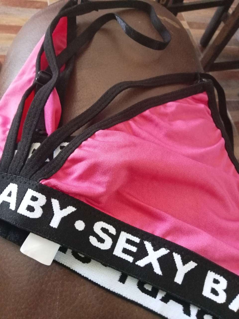 Plus Size Bra and Panty Elastic Sports Suit with Bold Letter
