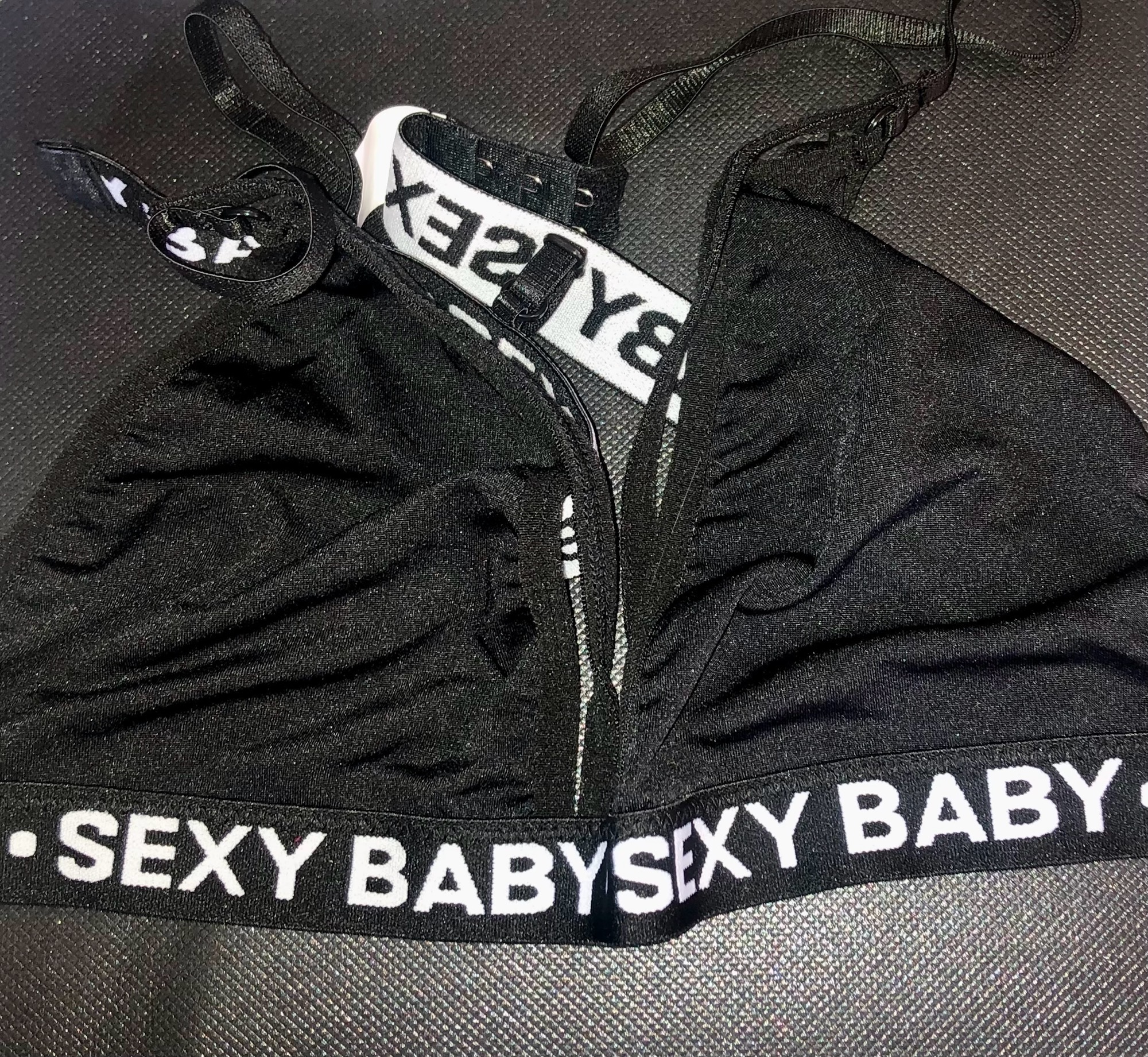 Plus Size Bra and Panty Elastic Sports Suit with Bold Letter