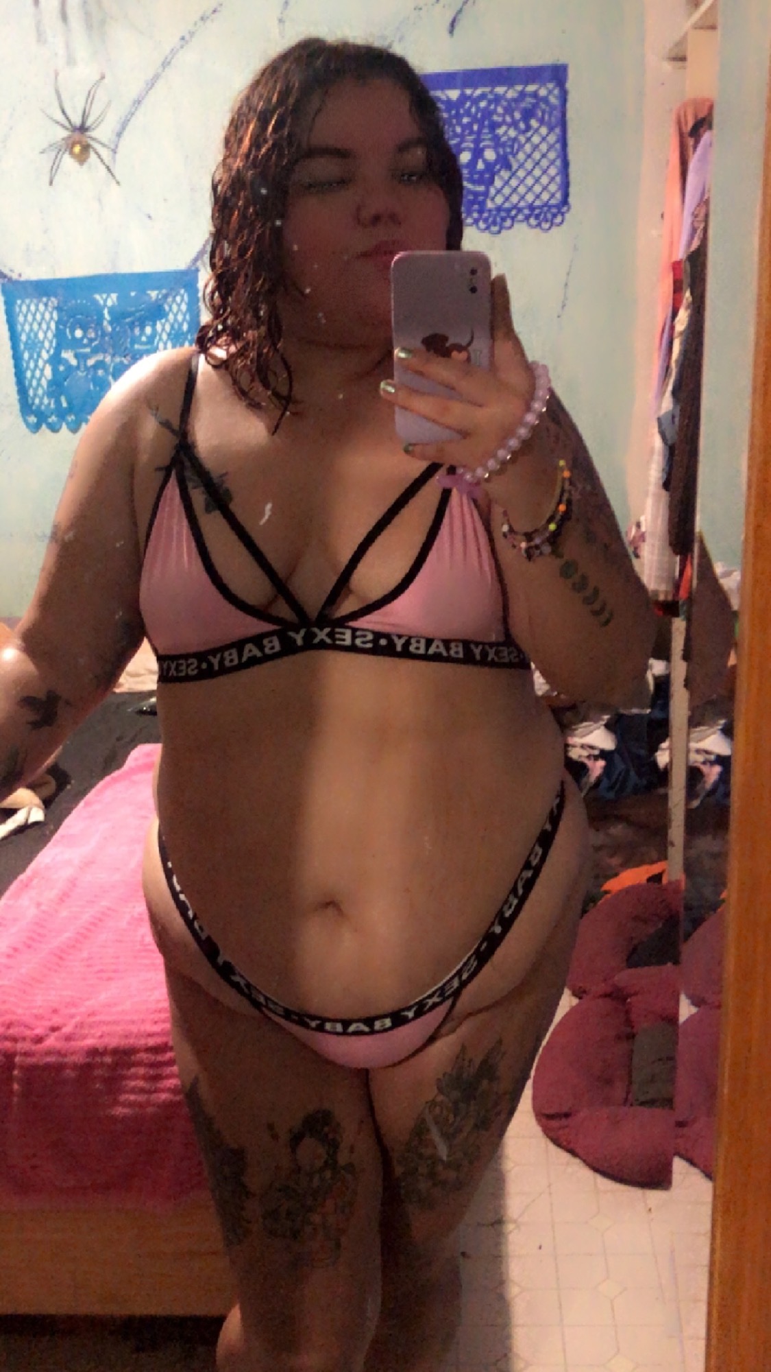 Plus Size Bra and Panty Elastic Sports Suit with Bold Letter