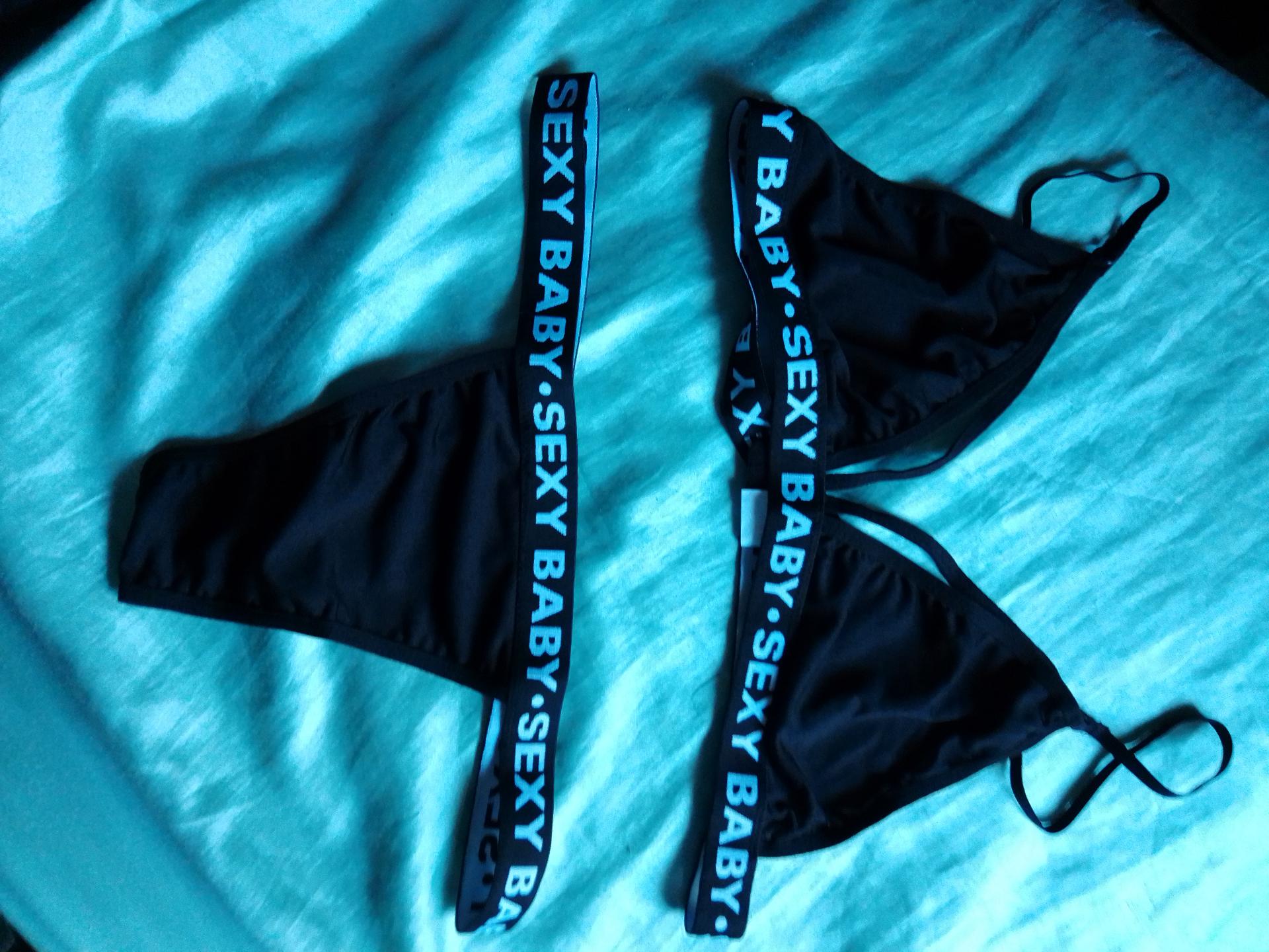 Plus Size Bra and Panty Elastic Sports Suit with Bold Letter