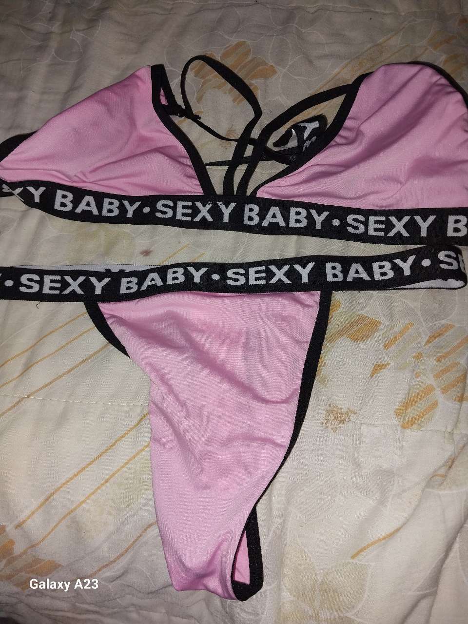 Plus Size Bra and Panty Elastic Sports Suit with Bold Letter