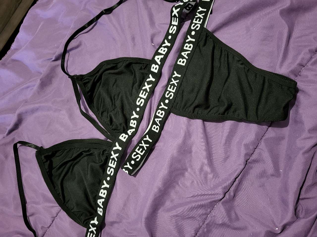 Plus Size Bra and Panty Elastic Sports Suit with Bold Letter