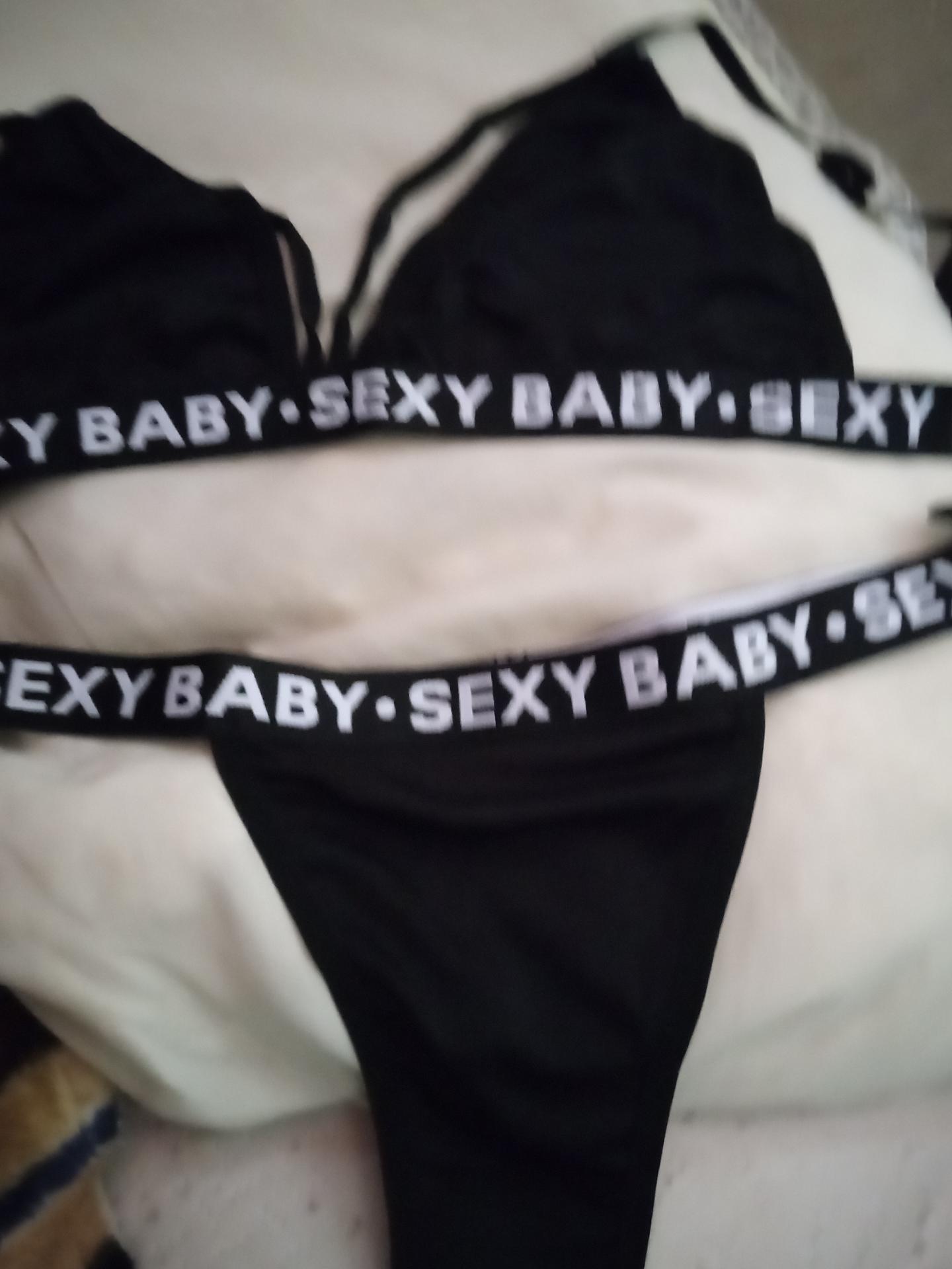 Plus Size Bra and Panty Elastic Sports Suit with Bold Letter