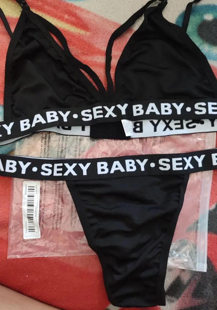 Plus Size Bra and Panty Elastic Sports Suit with Bold Letter