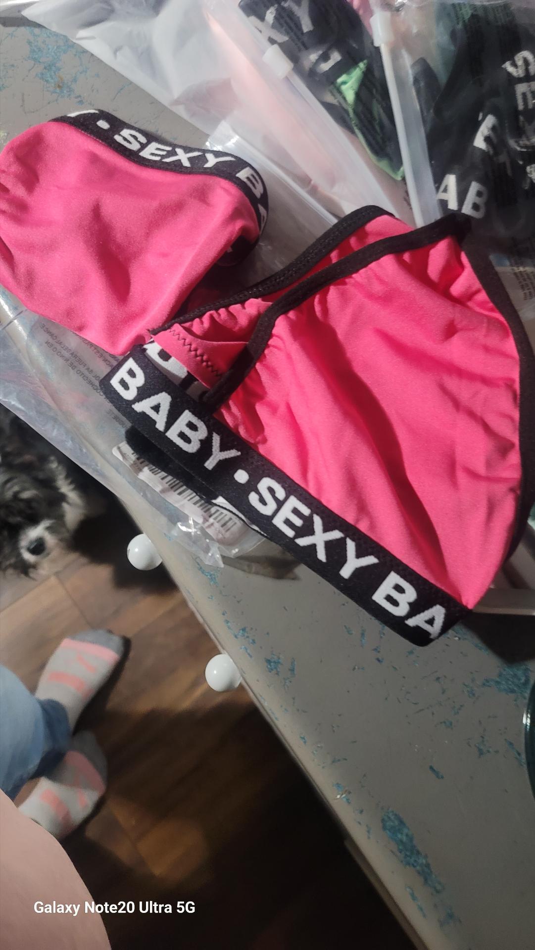 Plus Size Bra and Panty Elastic Sports Suit with Bold Letter