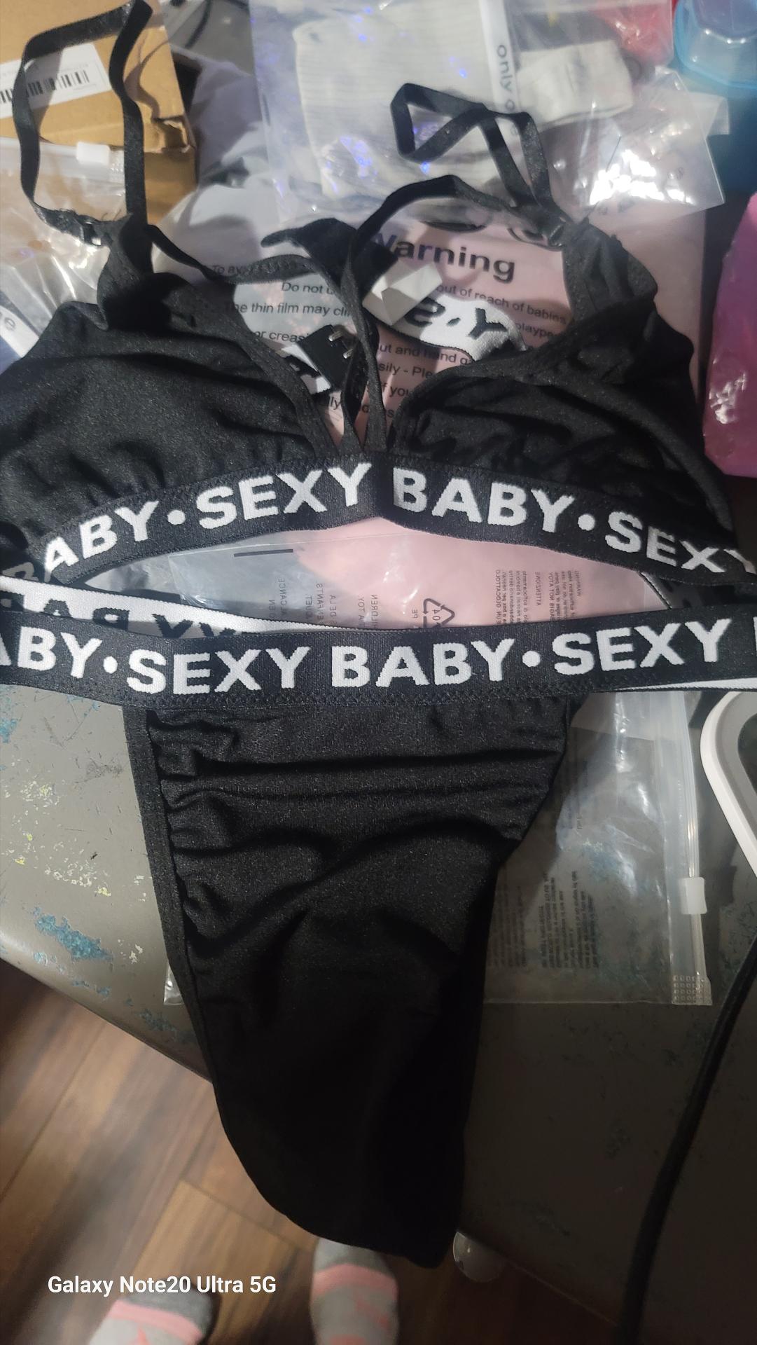 Plus Size Bra and Panty Elastic Sports Suit with Bold Letter