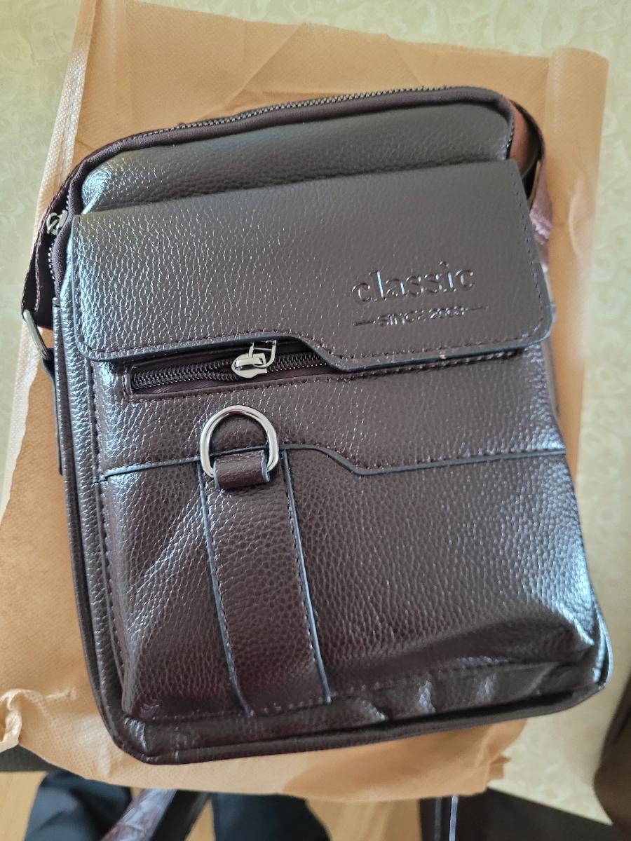 Men Vintage Shoulder Bag Multiple Compartments, Detachable Strap
