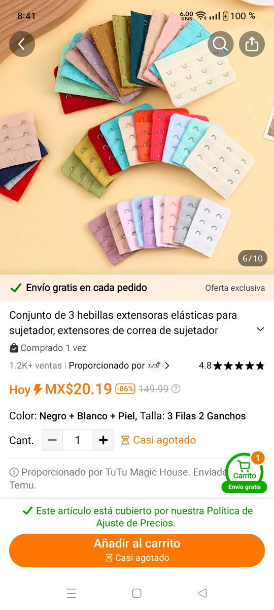 Stretchy Bra Extension Buckle 3 pcs Set Comfortable Adjustable