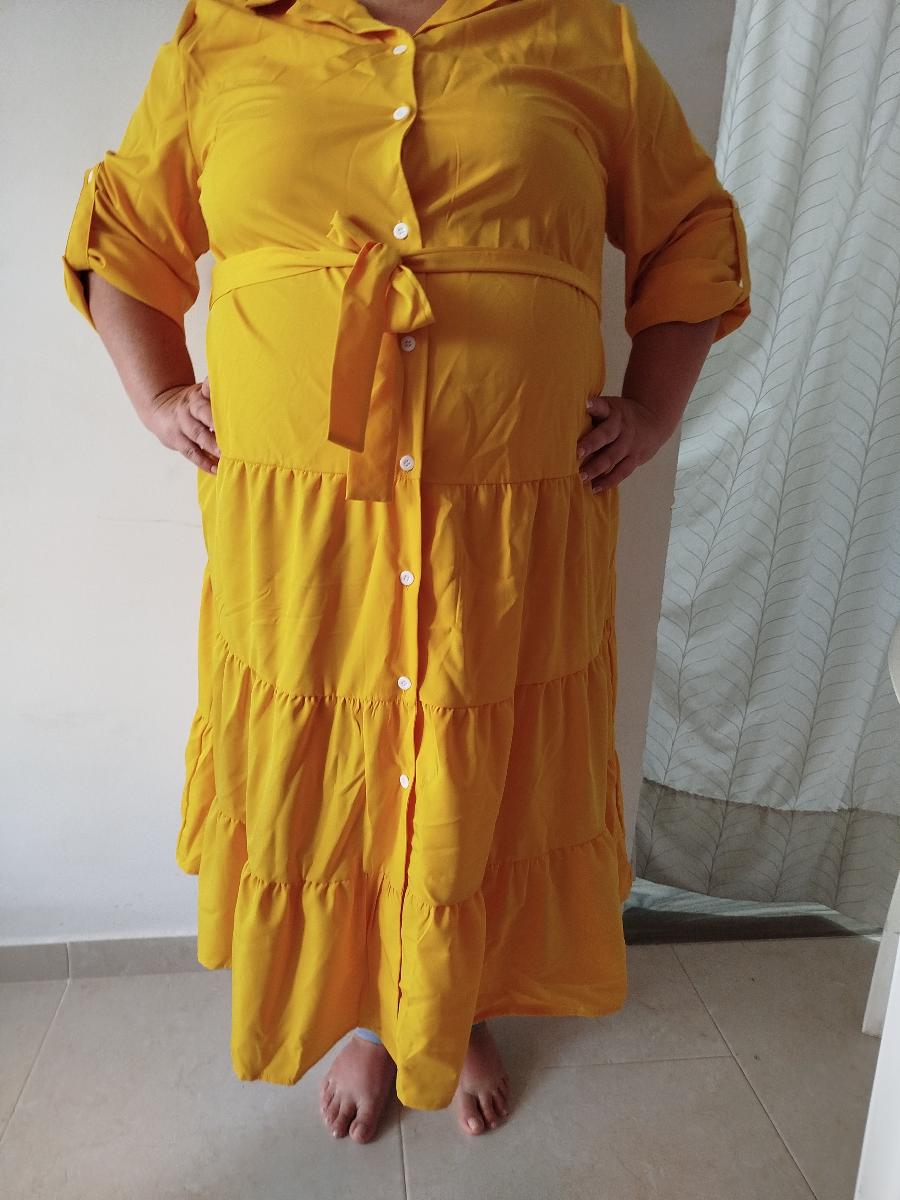 Solid Color Polo Maxi Dress with Belt Plus Size