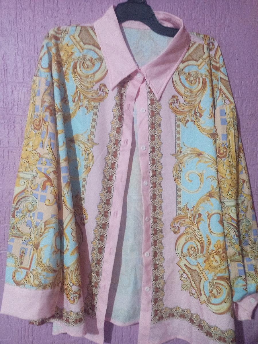 British Print Top and Pants Plus Size Charming 2-Piece Pencil Long Sleeve Set