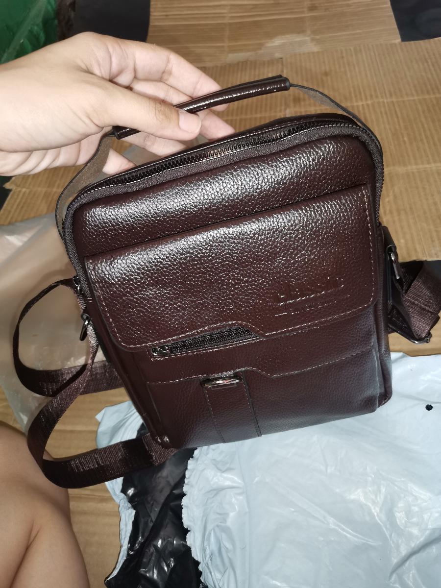 Men Vintage Shoulder Bag Multiple Compartments, Detachable Strap