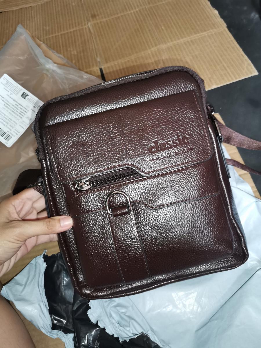 Men Vintage Shoulder Bag Multiple Compartments, Detachable Strap