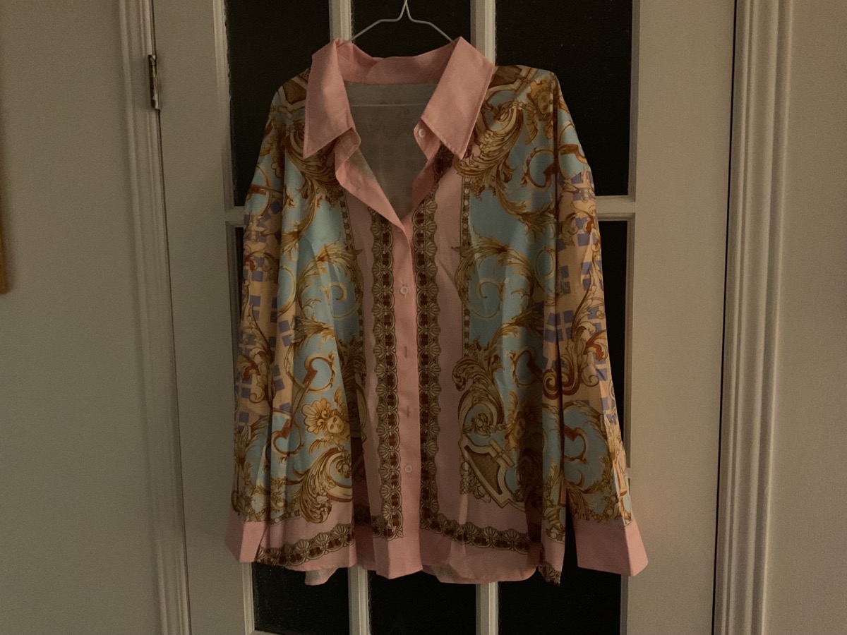 British Print Top and Pants Plus Size Charming 2-Piece Pencil Long Sleeve Set