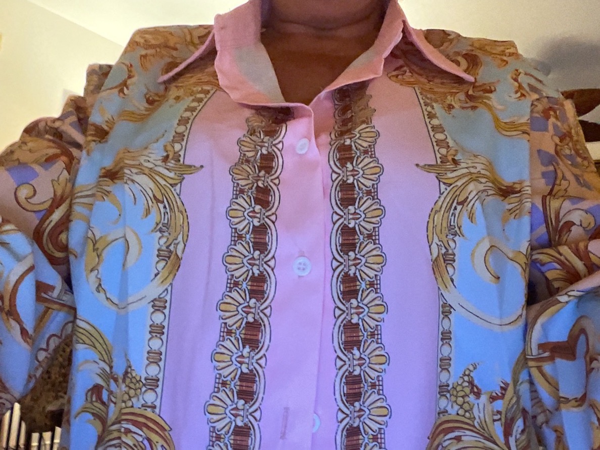 British Print Top and Pants Plus Size Charming 2-Piece Pencil Long Sleeve Set