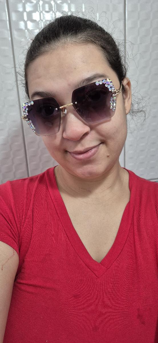 Rimless Square Glasses with a Starry