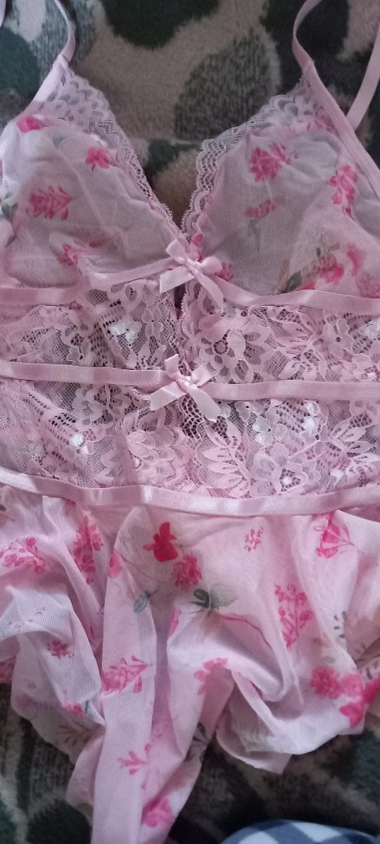 Women Sexy Lace Mesh Bodysuit Pink All in One Floral