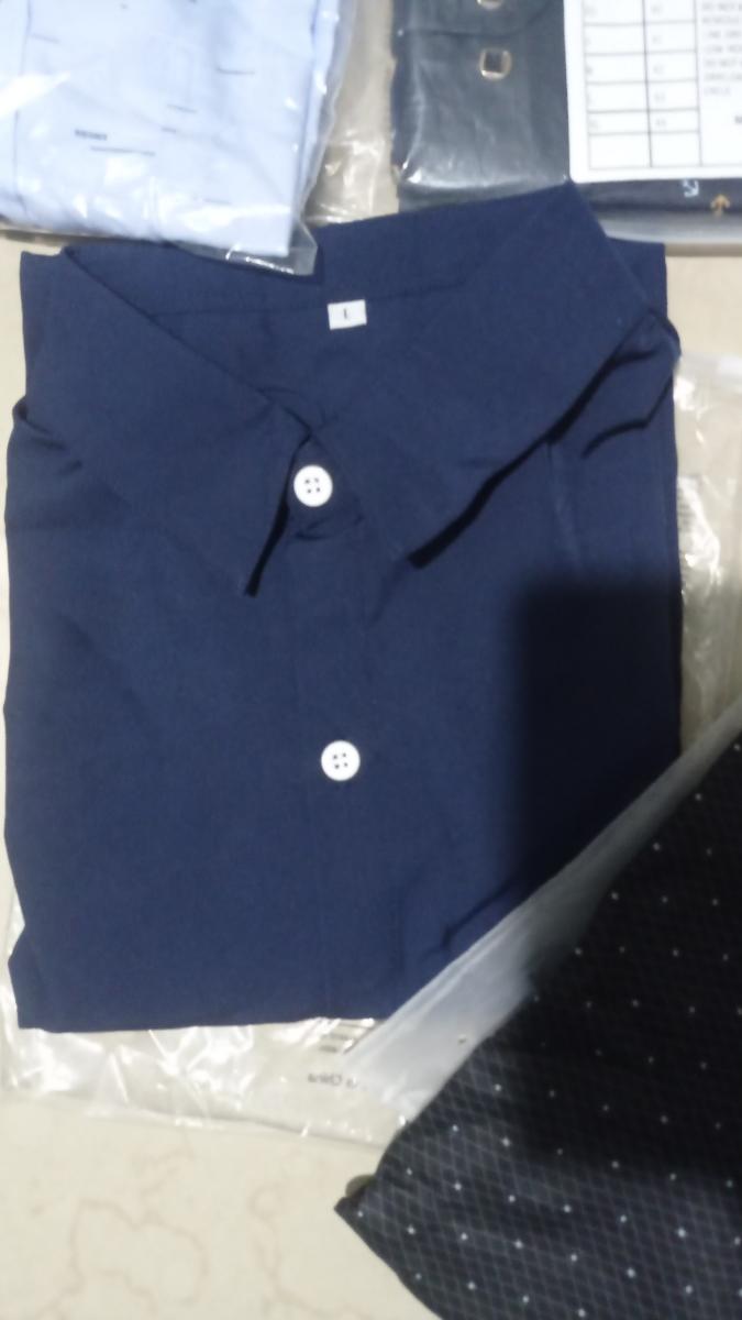 Casual Style Business Shirt Light Gray Men Long Sleeve