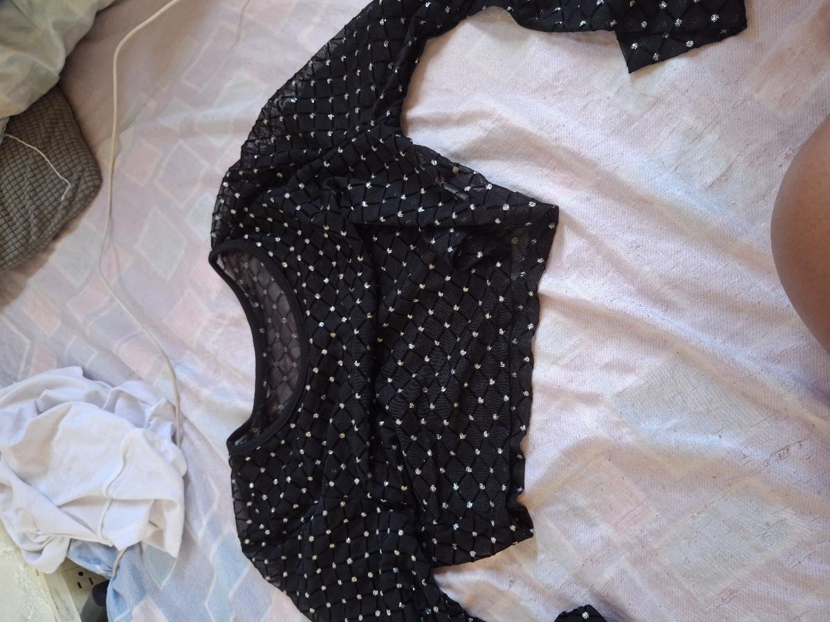 Semi‑Sheer Crop Top for Women Captivating Long Sleeve Black Mesh