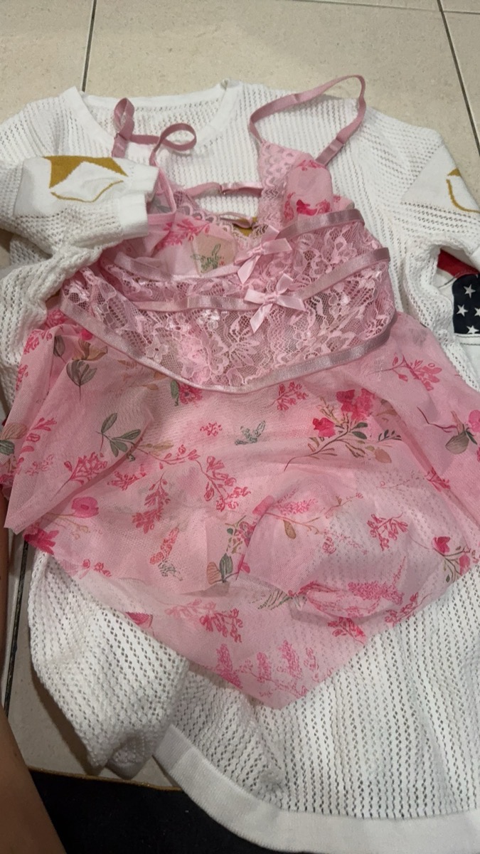 Women Sexy Lace Mesh Bodysuit Pink All in One Floral