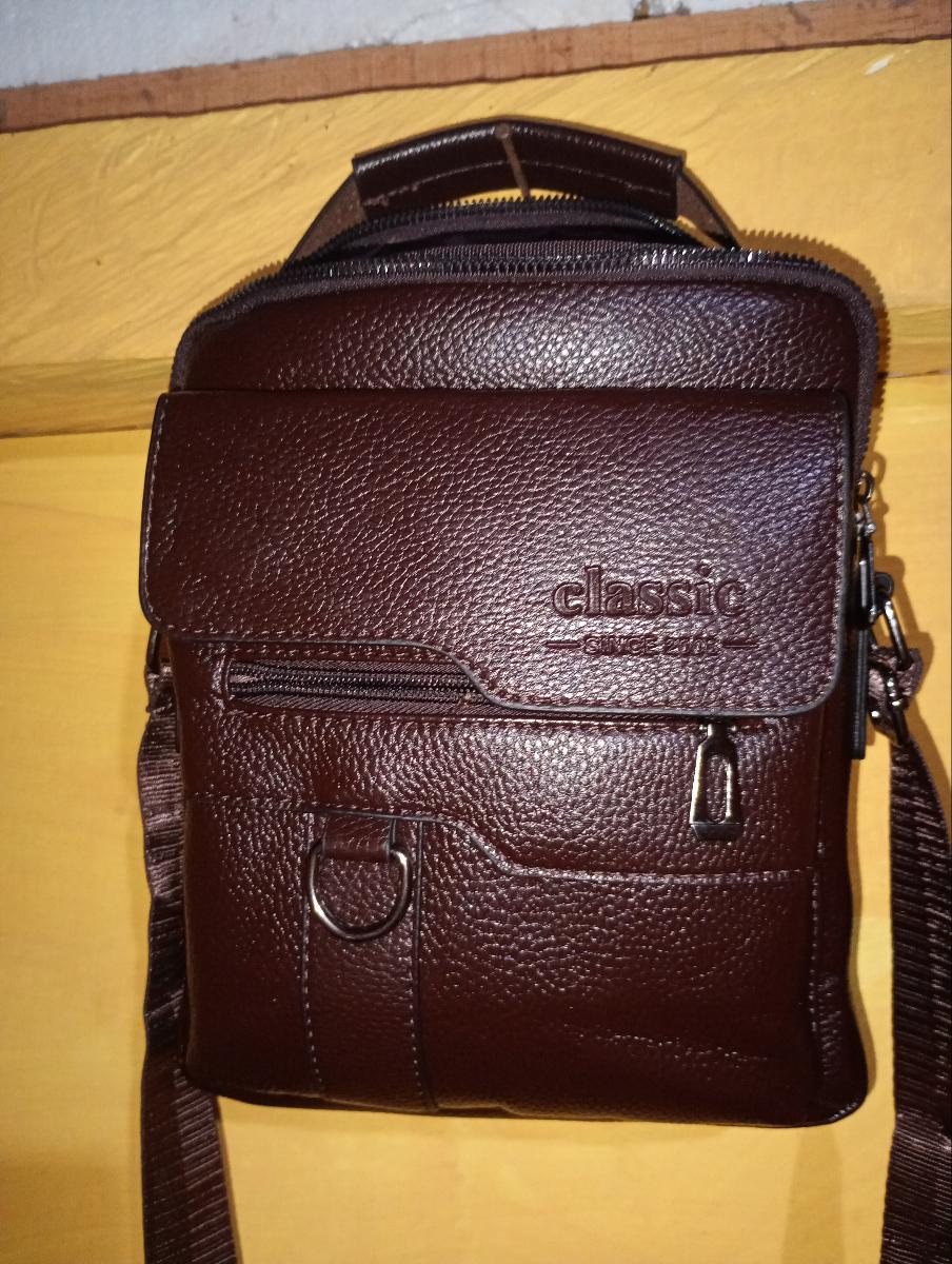 Men Vintage Shoulder Bag Multiple Compartments, Detachable Strap
