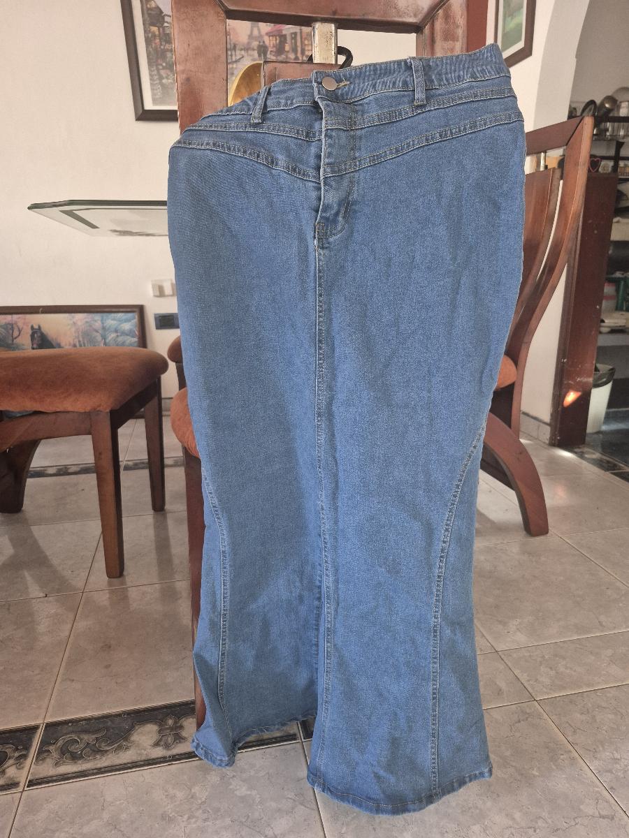 Flared Denim Maxi Skirt for Women Stylish High‑Waisted Attractive