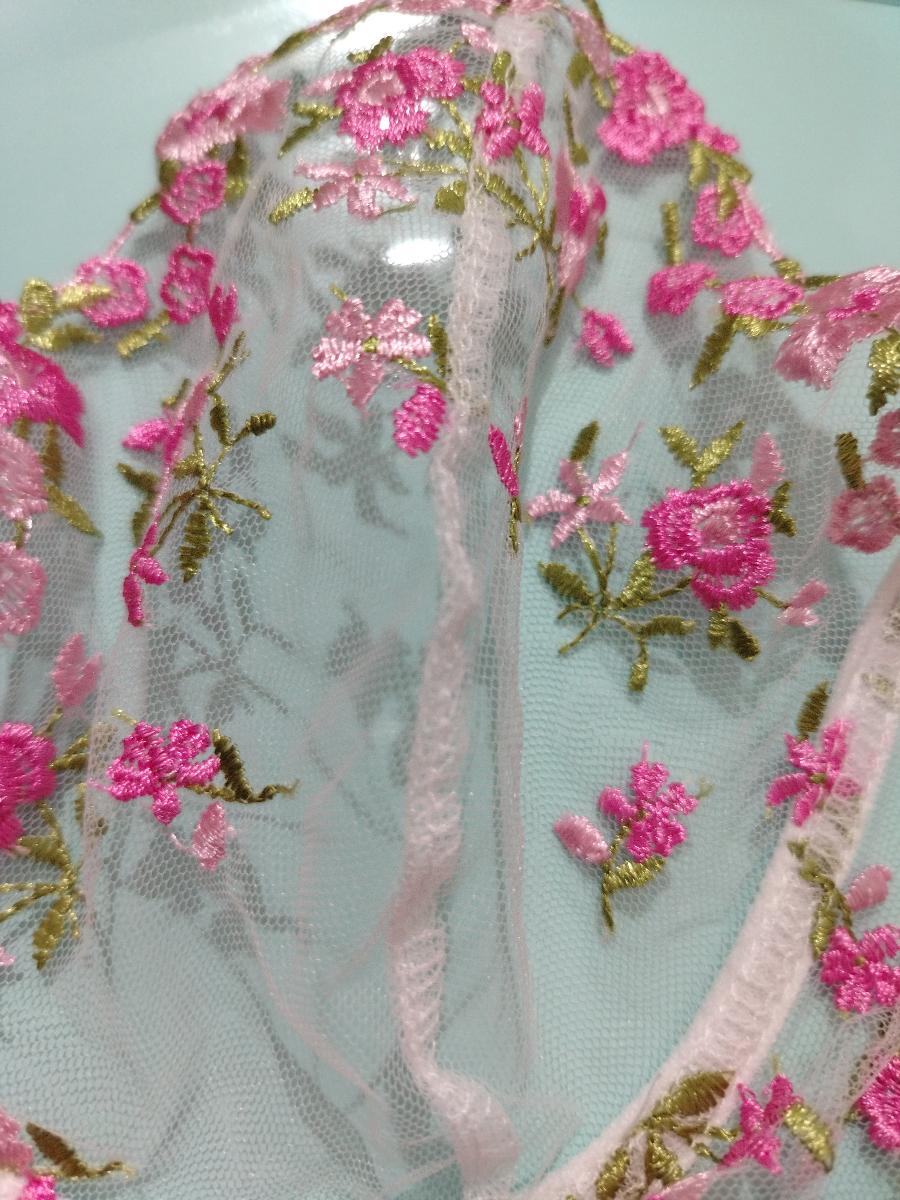 Embroidered Bra and Intimates Special Night Mesh Floral Women Lingerie Set