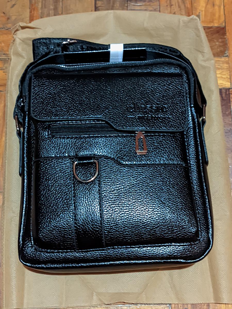 Men Vintage Shoulder Bag Multiple Compartments, Detachable Strap