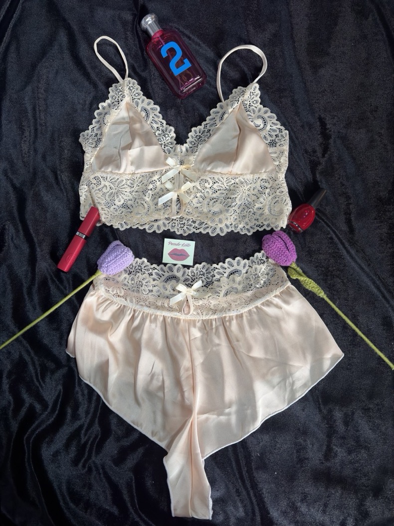 2pcs Women Shorts & Bra Set Summer Alluring Pajama Set