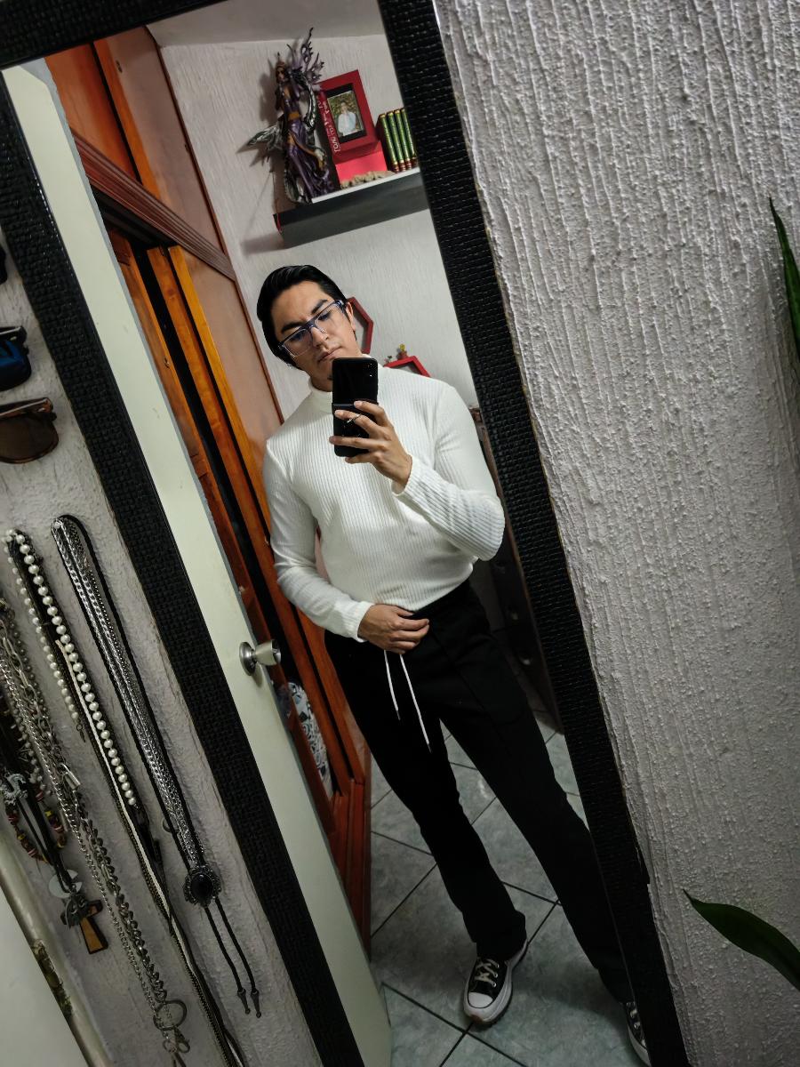 Men Long Sleeve Sweater Comfortable High Neck Knit Casual