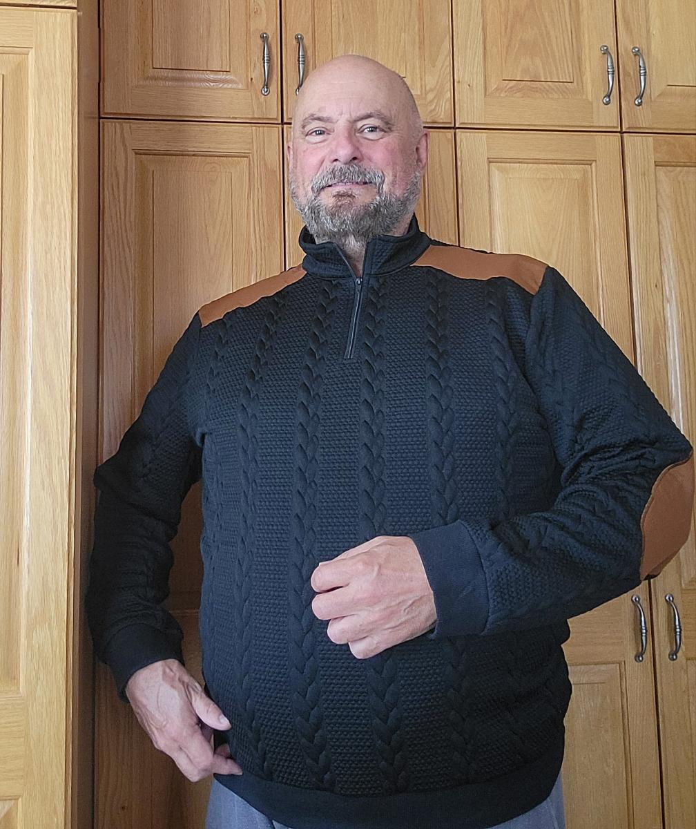 Henley Casual Sweater Knitted Fabric with Wheat Men Fashion