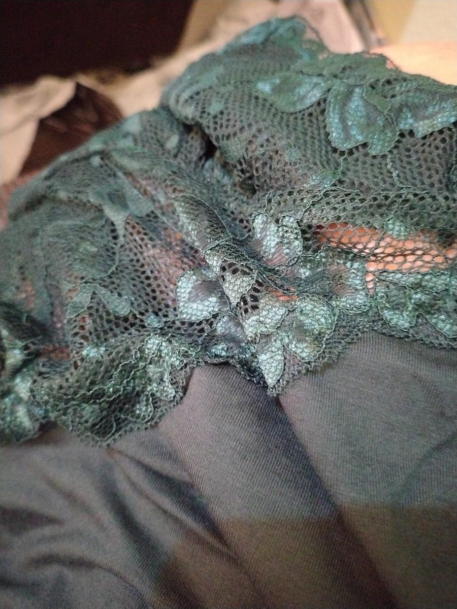 Backless Side-Slit Nightgown Solid Color Alluring Lace Patchwork