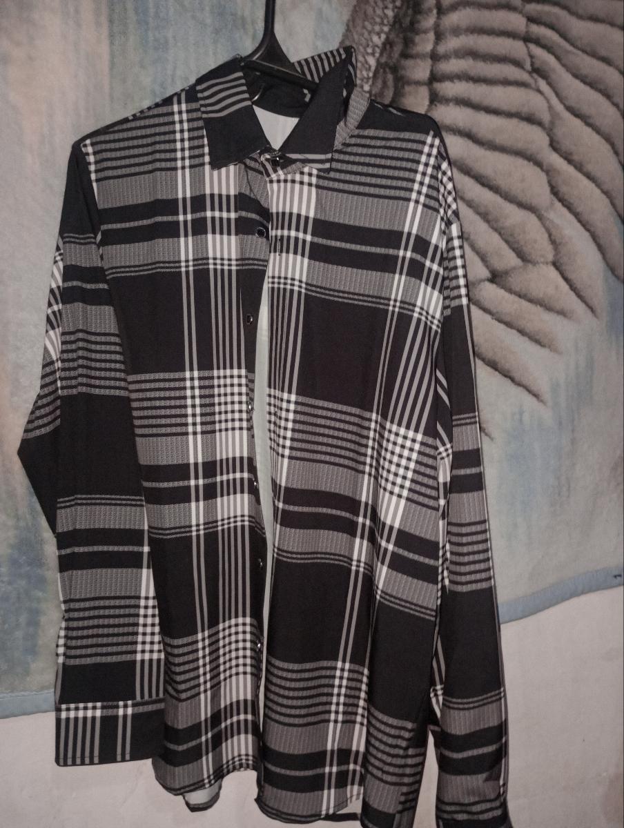 Classic Casual Button-Up Shirt Men's Comfortable Plaid Long Sleeve Shirt