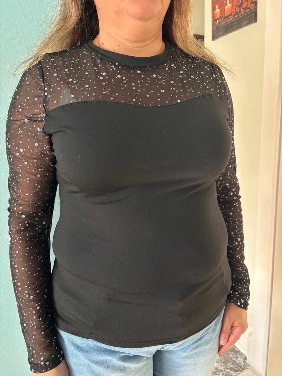 Elegant Long Sleeve Blouse Actionable Crew Neck Top Medium‑Stretch