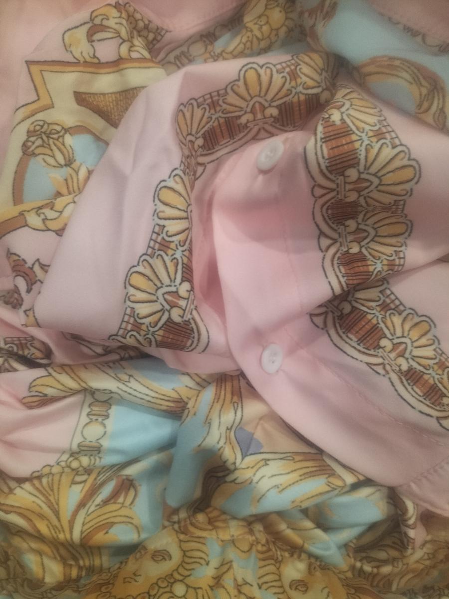 British Print Top and Pants Plus Size Charming 2-Piece Pencil Long Sleeve Set