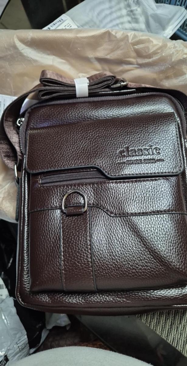 Men Vintage Shoulder Bag Multiple Compartments, Detachable Strap