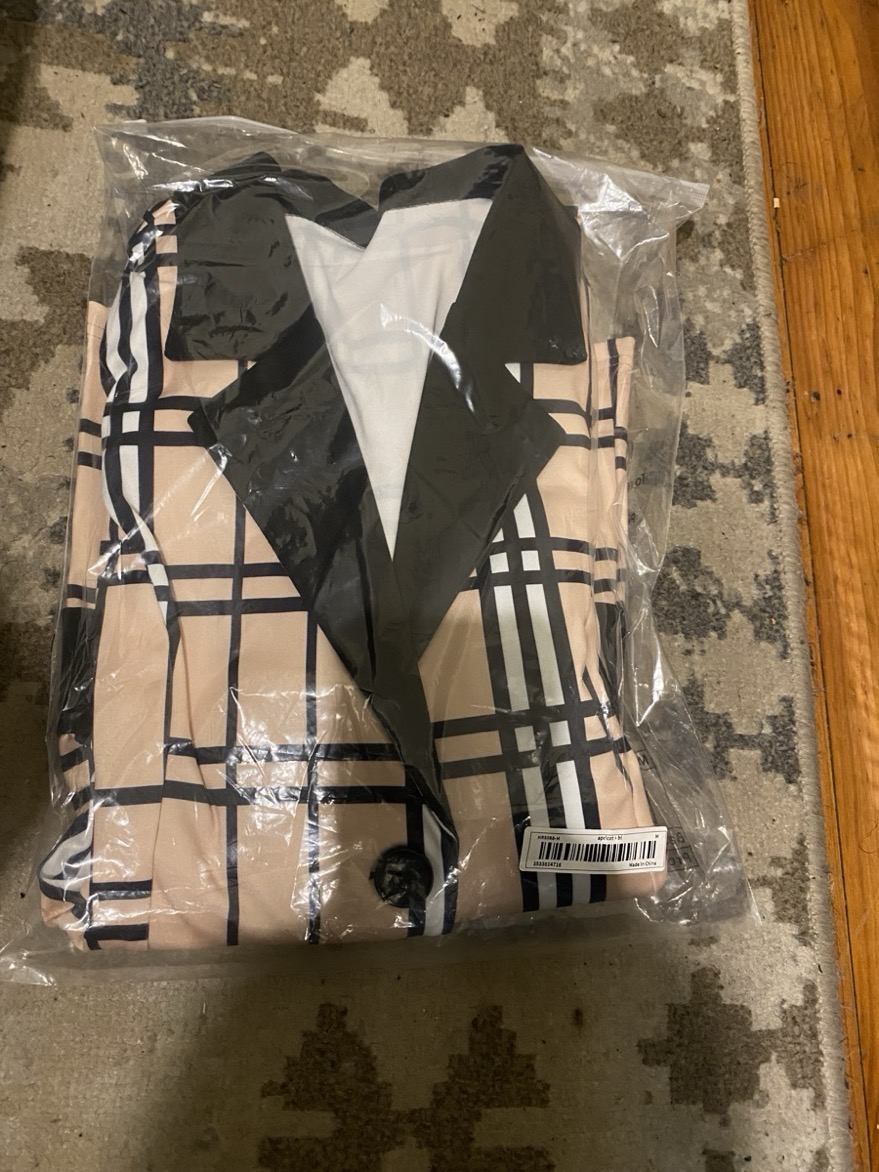 Geometric Pattern Jacket & Pants Set Attractive