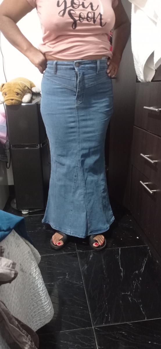 Flared Denim Maxi Skirt for Women Stylish High‑Waisted Attractive