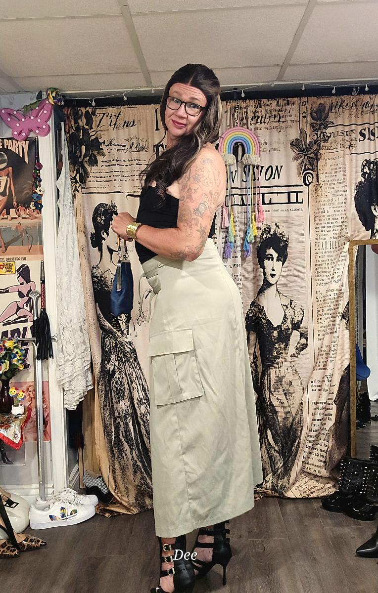 High-Waisted Asymmetrical Long Skirt with Charming Belt Women Casual