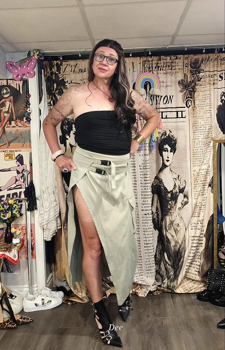 High-Waisted Asymmetrical Long Skirt with Charming Belt Women Casual