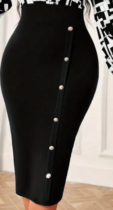 High-Waisted Pencil Skirt Slim Attractive Fit