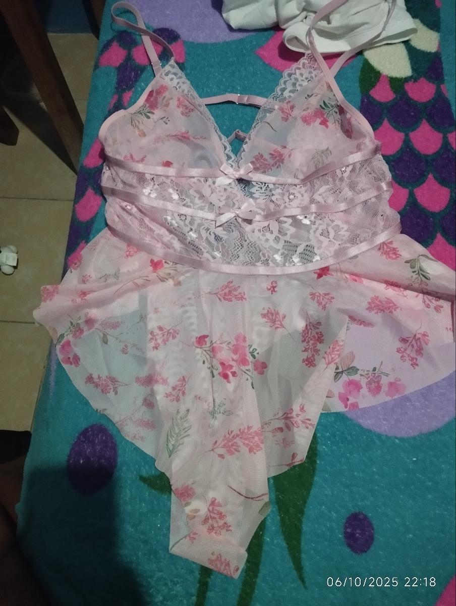 Women Sexy Lace Mesh Bodysuit Pink All in One Floral