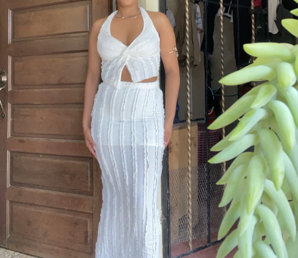 Mermaid Maxi Dress Set Women Elegant Charming Two‑Piece