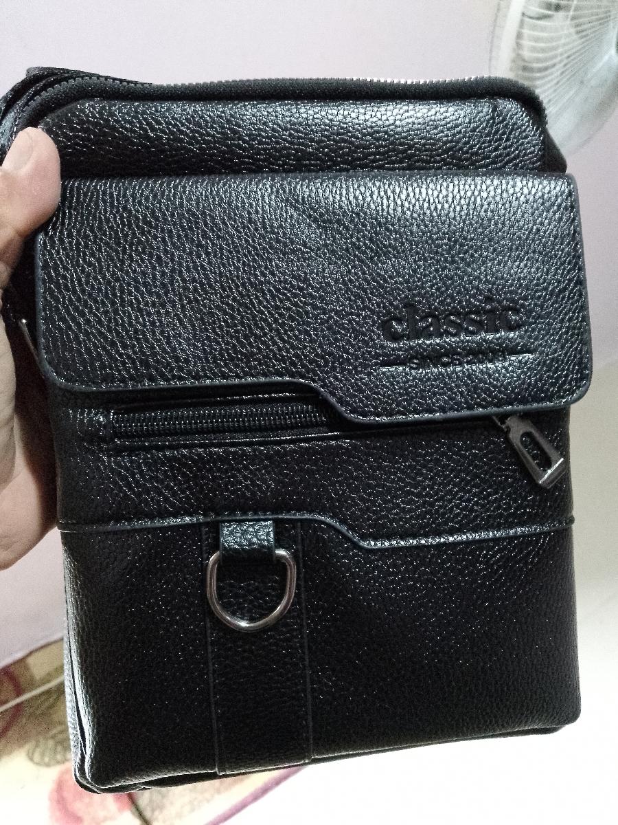Men Vintage Shoulder Bag Multiple Compartments, Detachable Strap