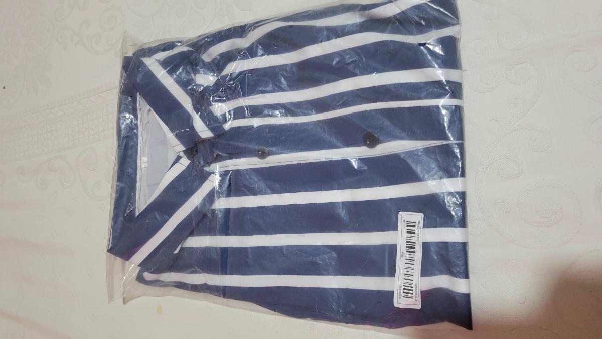 Men Casual Business Shirt Outdoor Comfortable Button-Up Striped