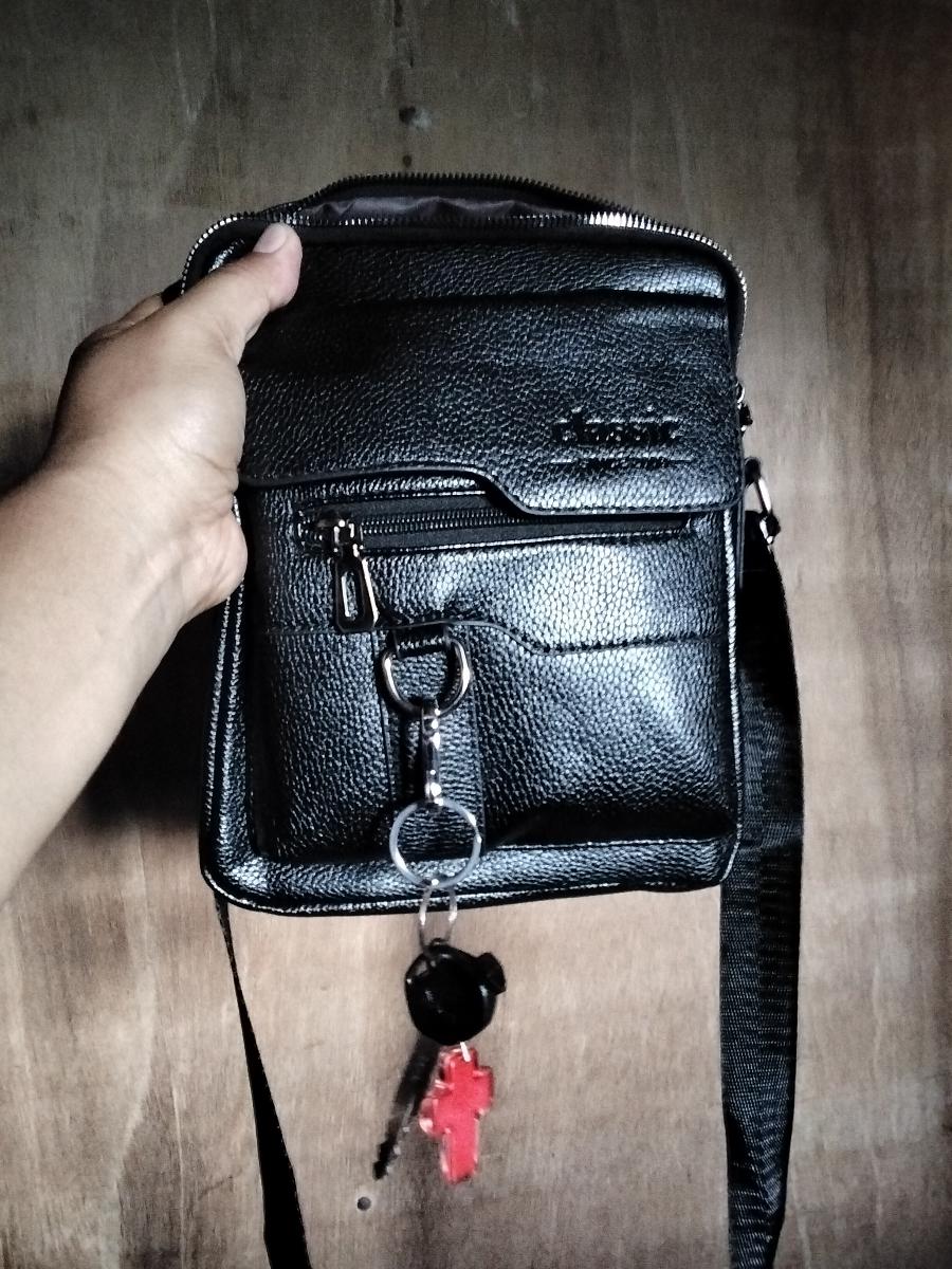 Men Vintage Shoulder Bag Multiple Compartments, Detachable Strap