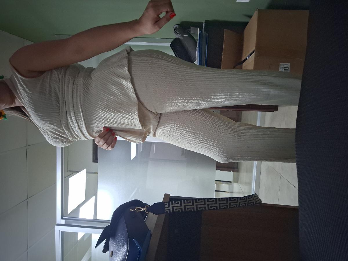 Wide-Leg Pants Two-Piece Set Elegant Women Alluring V-Neck