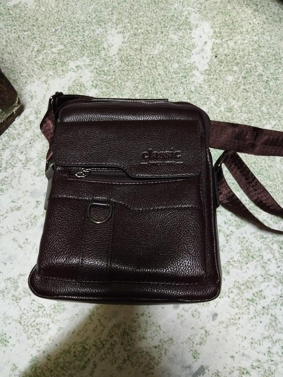 Men Vintage Shoulder Bag Multiple Compartments, Detachable Strap