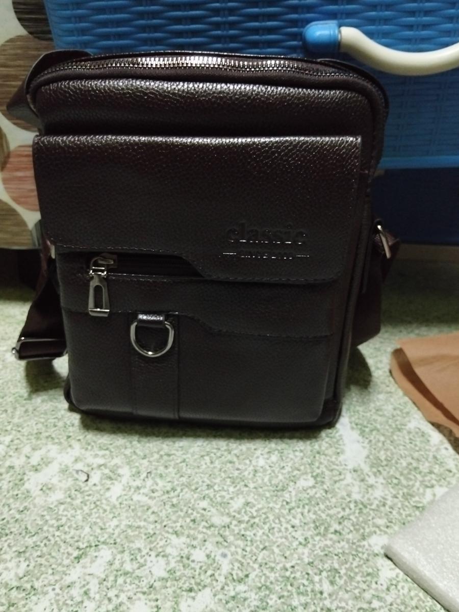 Men Vintage Shoulder Bag Multiple Compartments, Detachable Strap