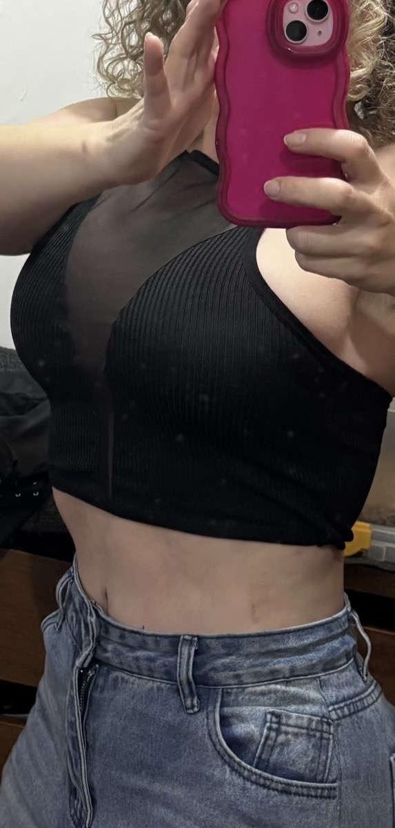 Mesh Tank Top Mesh Panel Camisole