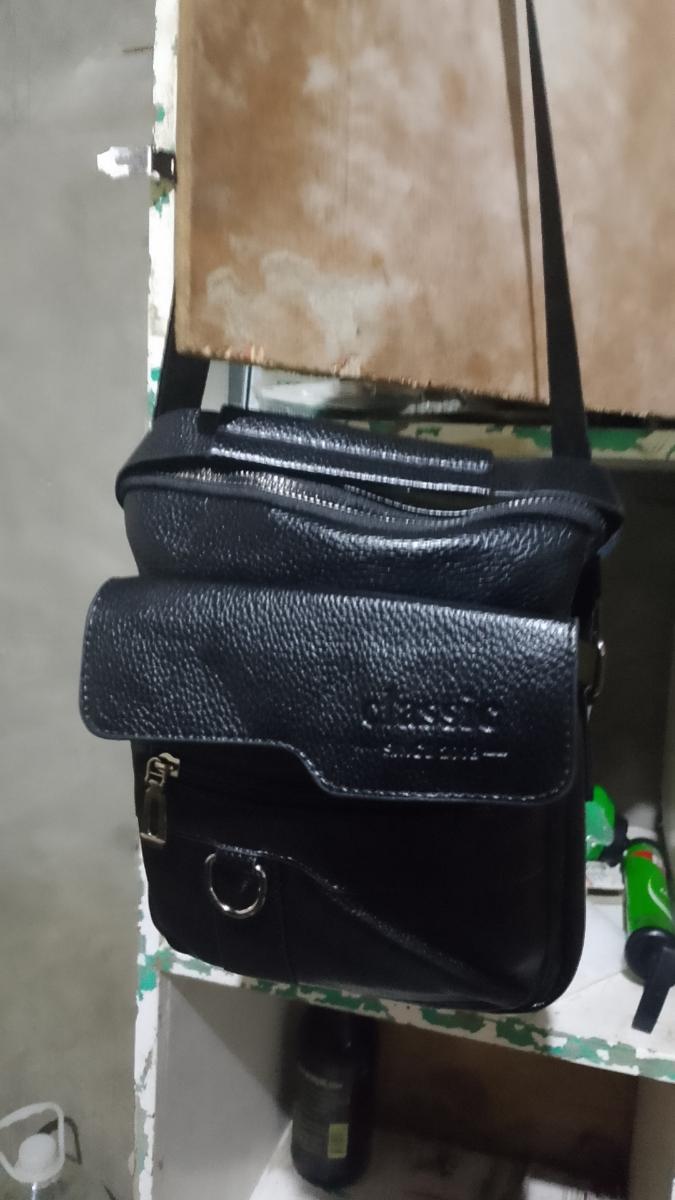 Men Vintage Shoulder Bag Multiple Compartments, Detachable Strap
